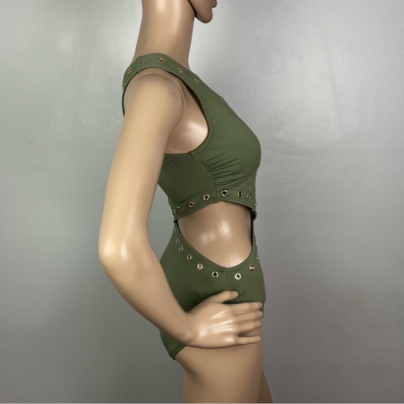 NEW MICHAEL MICHAEL KORS GREEN ONE-PIECE SWIMSUIT - Picture 5 of 6